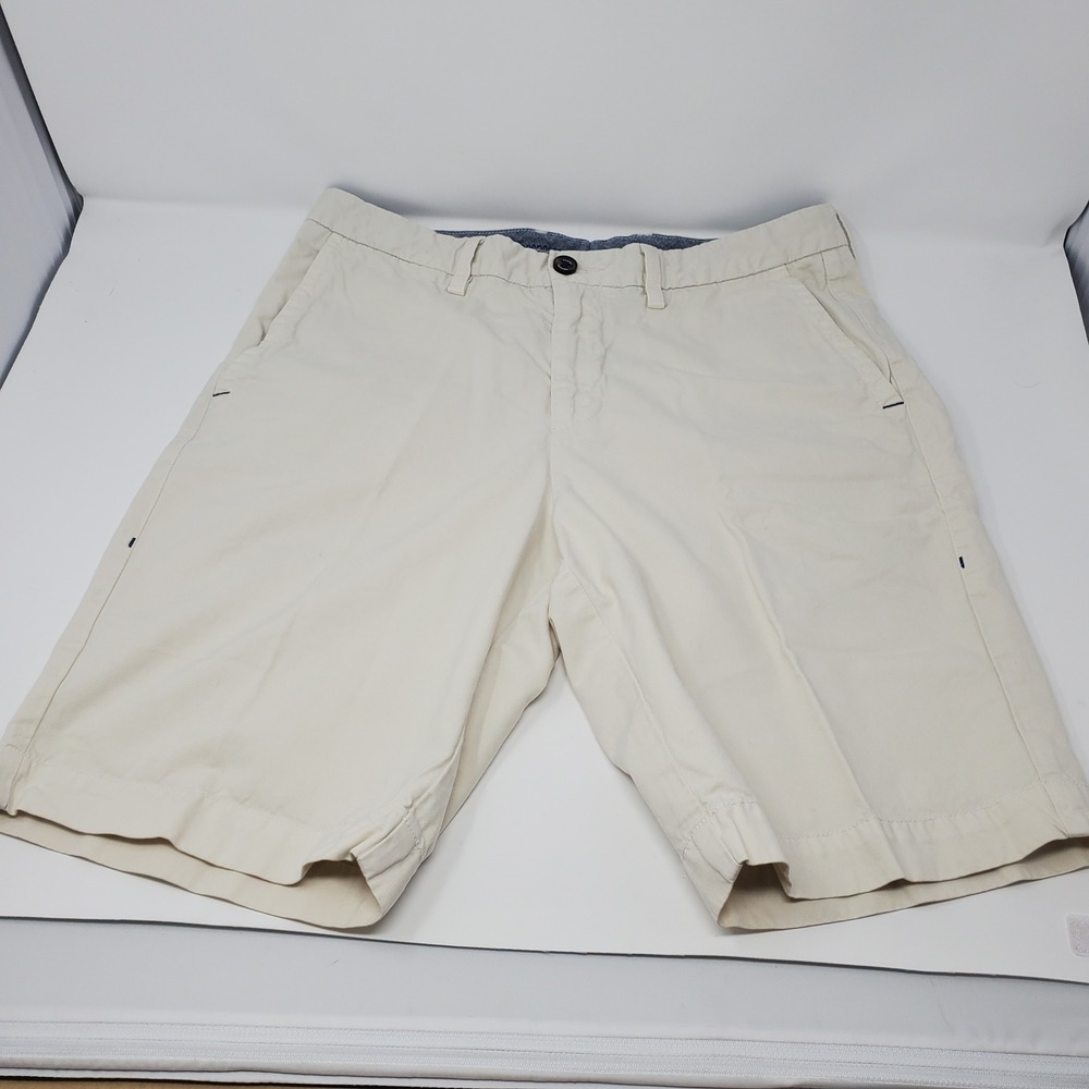 Tommy Bahama Shorts Mens 32 Flat Front Beige Pima Cotton Modal Chino